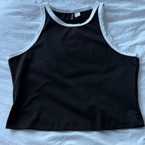 H&M Black Racerback Tank Top with White Trim